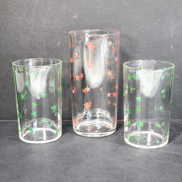 Vtg Kraft Foods Swanky Swigs Stars Optic Glass Juice Tumbler MCM Tableware - Picture 1 of 10